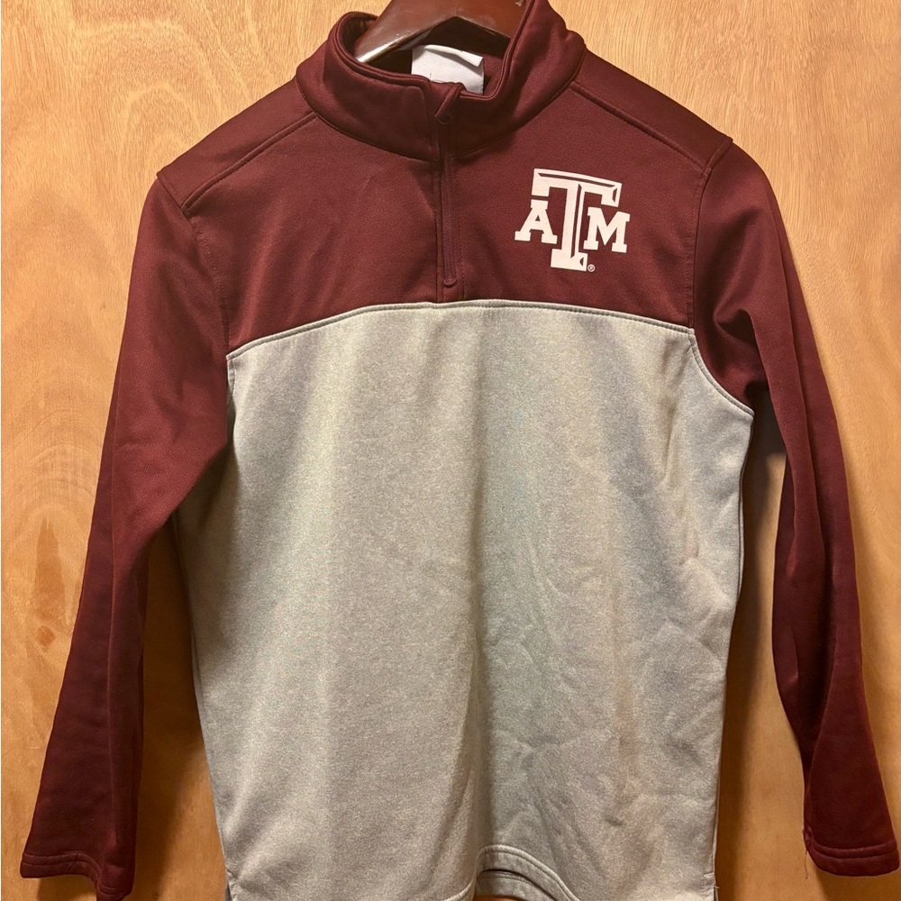 Champion Maroon and Gray Quarter-Zip Pullover